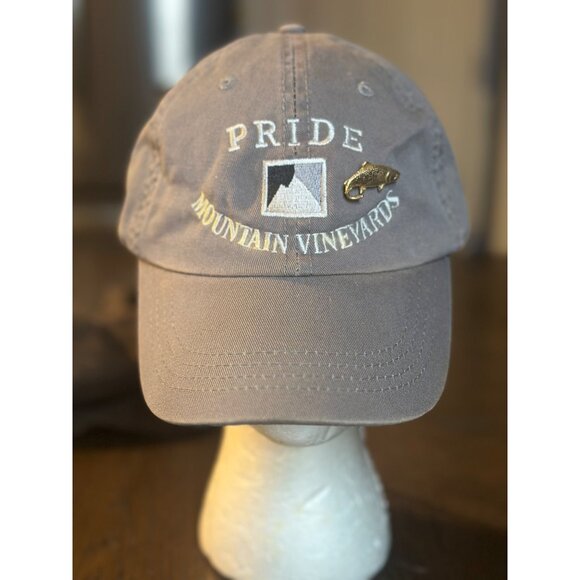 Pride Mountain Vineyards Embroidered Cap With Fish Pin By Alternative Adjustable - Picture 1 of 8